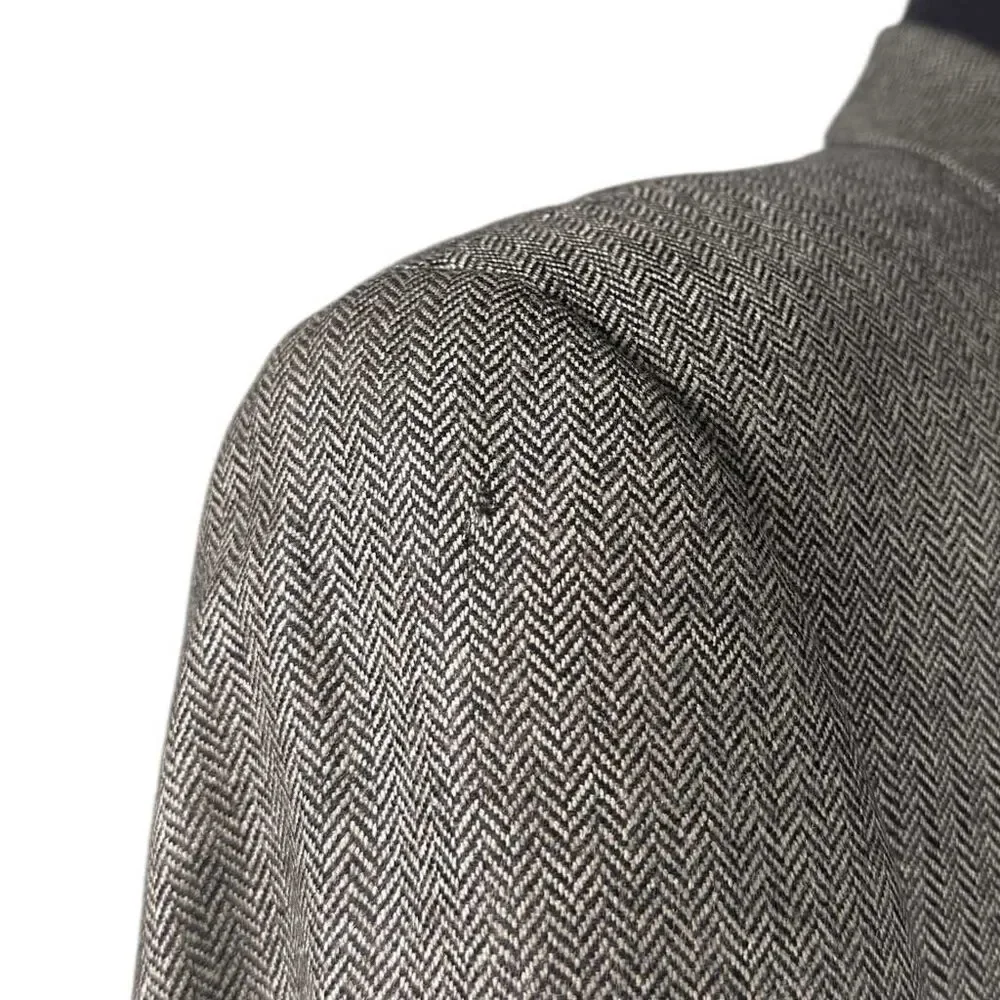 Ralph Lauren Mens 44L Gray Herringbone Lambswool Blazer Sport Coat Jacket Lined